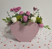 Welurowyflower box ze świec sojowych o zapachu gruszki