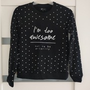 Reserved fajna bluza sweter damski czarny w kropki S 