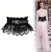 Damski szeroki Pasek koronkowy czarny Any Lise