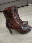 Botki na słupku lakier 38 mega sexi nowe