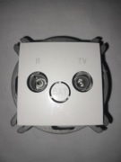 Gniazdo RTV końcowe  Hager Polo Fiorena białe -nowe