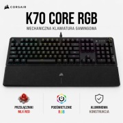 Klawiatura mechaniczna Corsair K70 Core RGB Gamingowa układ EN
