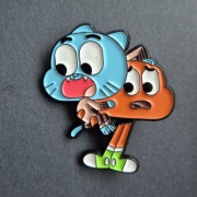 Metalowa emaliowana przypinka – Gumball i Darwin Niesamowity świat Gumballa