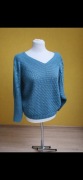 Ażurowy sweter MY good Made in Italy, turkusowy, M/L