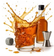 Halloween Szklany Shot 30ml Czaszka Kieliszek na Alkohol, Impreza Halloween