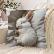 Poszewka na poduszkę, słodki królik, biały króliczek, 45x45cm