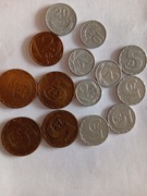 monety z PRL-u obiegowe l.80-te XXw.  różne nominały - 14 szt.