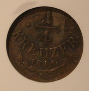 1/4 KREUZER 1816 A  AUSTRIA - WĘGRY  GCN XF45