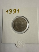 Moneta 50 groszy z 1991 roku