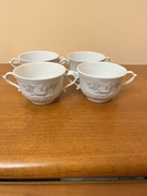 Zestaw 4 Bulionówek/Filiżanek - Włocławek PRL Porcelana