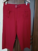 Spodnie - rybaczki damskie firmy Jensen, czerwone, len, rozmiar 42