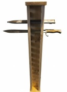 Stojak drewniany na noże bagnety! Ręczna robota !