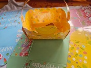 Koszyczek wielkanoc zajączek rączka kolorowy dzieci na słodycze prezent