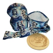 Zestaw komplet czapka komin opaska przeplatana wiosenny jednorożec unicorn 