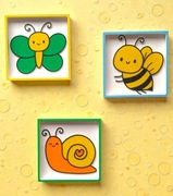 Dekoracja na ściane dla chłopca, dziewczynki. zwierzątka, kolorowe ramki