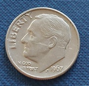 USA - 1 dime, 10 cent 1967r.