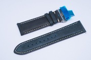 Skórzany pasek do zegarka niebieski 24mm