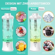 Mocny Blender, mixer, sheiker, personalny,przenośny, bezprzewodowy, 600 ml 
