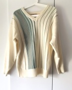 Gruby kremowo-pistacjowy sweter 50% wełna Gabicci 38 M