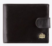 WITTCHEN Czarny męski skórzany portfel zapinany Arizona 10-1-125-1