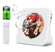 Przenośny odtwarzacz cd z baterią aux usb fm bt lcd radio 