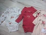 Śpiochy body świąteczne bliźniaki 68 dziewczynka chłopczyk 8 sztuk 