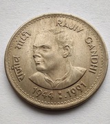 INDIE 1 Rupee 1991 Gandhi okołoMENNICZA 