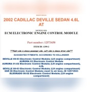 modul silnika Cadillac deville dts 2002