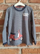 granatowa koszulka w paseczki z nadrukiem