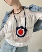 mini torebka na szyje na szydełku handmade neck bag