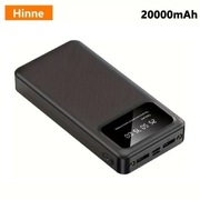 Uniwersalny Power Bank Hinne 20000mAh czarny z diodami LED