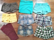 Paka 9szt XXS/XS 32/34 Spodenki jeans materiał