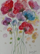 Obrazek z pastelowymi kwiatami.