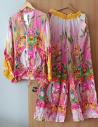 Letni komplet damski bluza + spodnie szeroka nogawka 