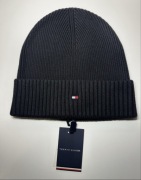 Tommy Hilfiger czarna czapka zimowa męska z kaszmirem oryginalna nowa
