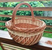 Koszyczek wiklinowy na grzyby rękodzieło 