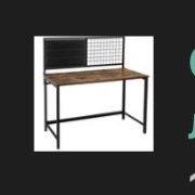 Biurko prostokątny Songmics Vintage 118 x 60 x 120 cm odcienie brązu