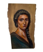 Portret, "Rzymianka", ręcznie malowany, farby olejne na desce