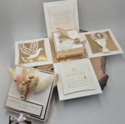 Elegancki ExplodingBox pamiątka kartka premium suszone trawy Dziewczynka