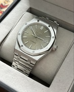 Seiko mod automatyczny srebrny khaki nowy datownik lumi na wzor AP oak