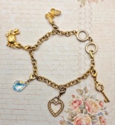 Motylek krab serce Kluczyk złota bransoletka bransoleta łańcuszkowa modna