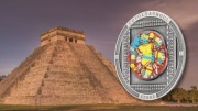 COYOLXAUHQUI STONE Coloured Archeology Symbolism 3 Oz 20$ Cook Islands 2021