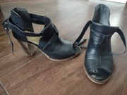 Buty Bata na obcasie, czarne, skórzane, rozmiar 40