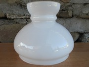 Duży Szklany Klosz_ lampa naftowa_BIAŁY POŁYSK_ mont.191 mm