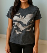 Szary t-shirt nietoperze S 