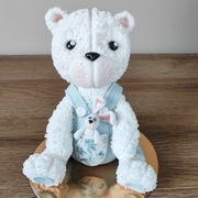Miś misiu z masy cukrowej na tort topper figurka 