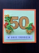 Kartka urodzinowa, ręcznie robiona, quilling