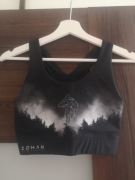 Nowy czarny stanik sportowy z wilkiem marki Zo-Han rozmiar XS