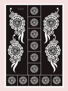 SZABLON DO TATUAŻU ORIENTALNY KWIAT 1 ARKUSZ