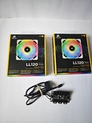 Wentylator Corsair 120x120mm LL120 RGB White 120mm-2 Pack+ light.node core